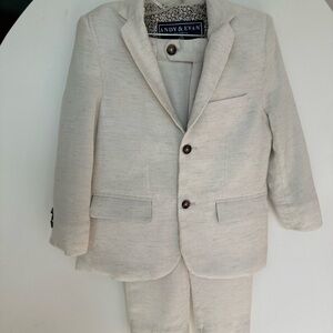 Andy & Evan Cream Boys' Suit Jacket and Pants